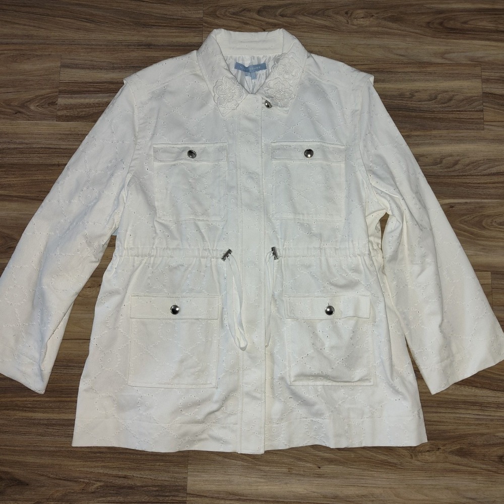 Hill House Home The Gillian Jacket Ivory Eyelet Cotton XXXL HHSP26-OW333-IS